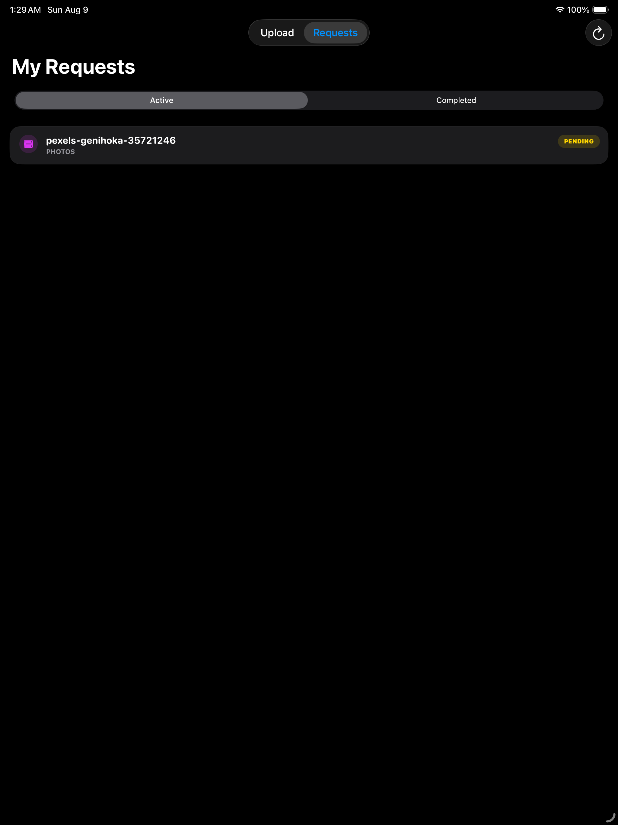 iPad Pending Request